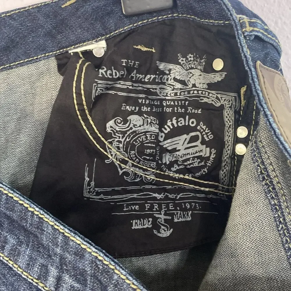 Buffalo David Button Men Six Basic The Since 1973 Straight Leg Jeans Size 40